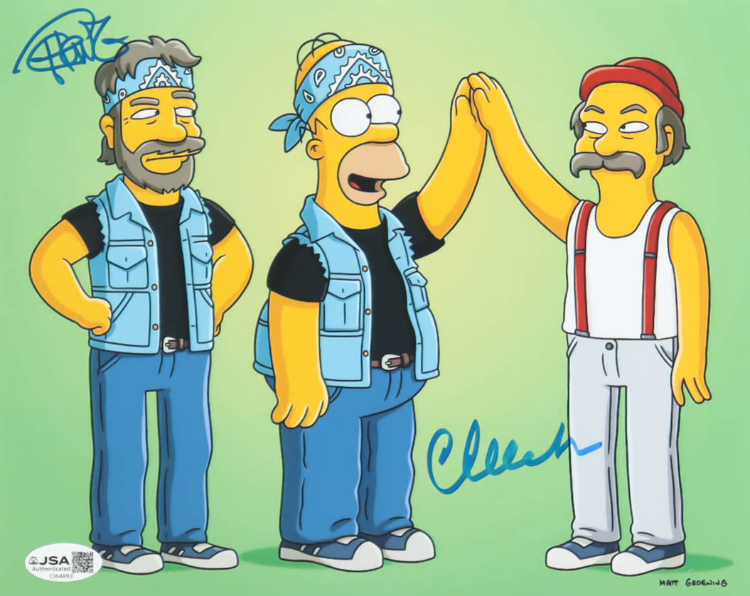 Cheech Marin & Tommy Chong Signed (JSA) "The Simpsons" 8x10 Photo - Cheech & Chong