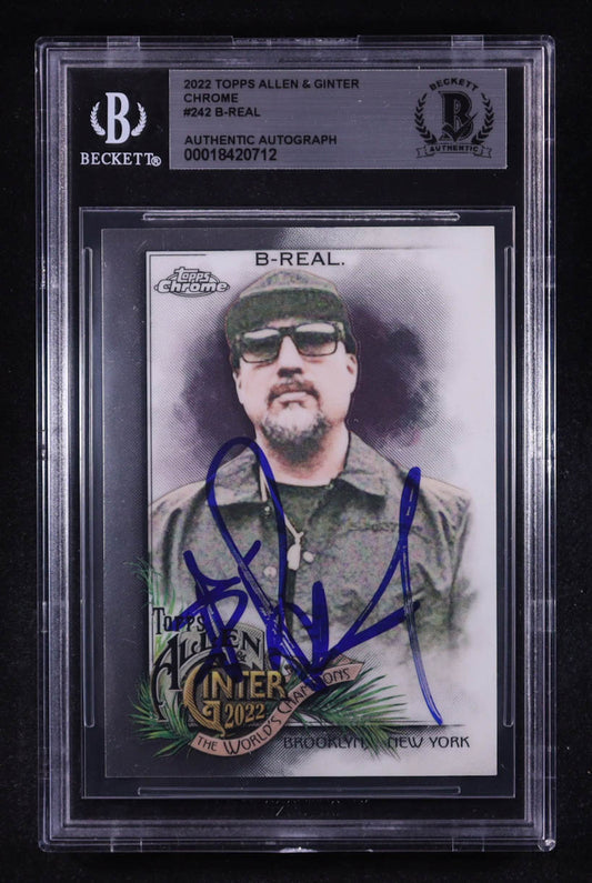 B-Real signed 2022 Topps Chrome Allen & Ginter #242 (BGS) - Cypress Hill Rapper