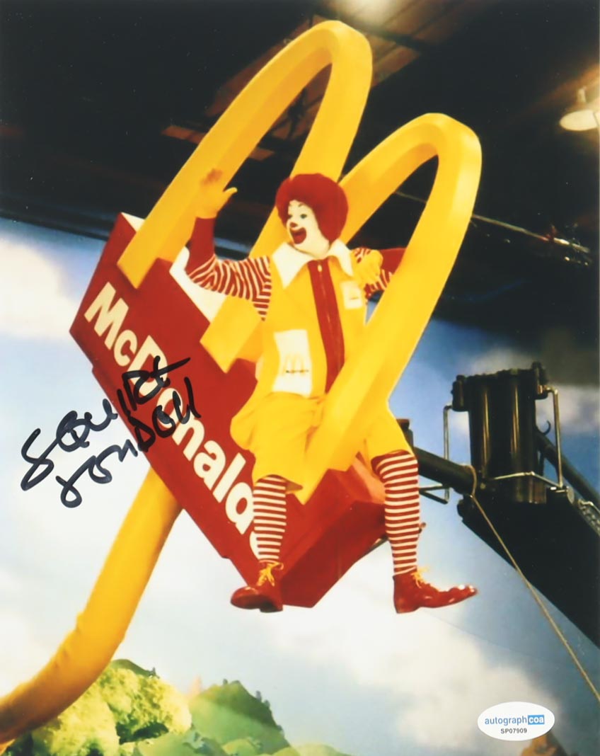 Squire Fridell Signed McDonald's 8x10 Photo (ACOA) - Ronald McDonald