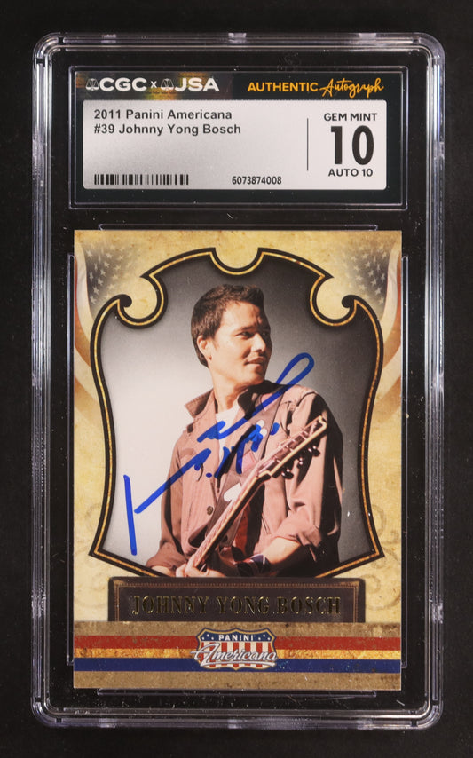 Johnny Yong Bosch Signed 2011 Panini Americana #39 (CGC 10 | Autograph Graded CGC 10) Autograph Graded CGC 10