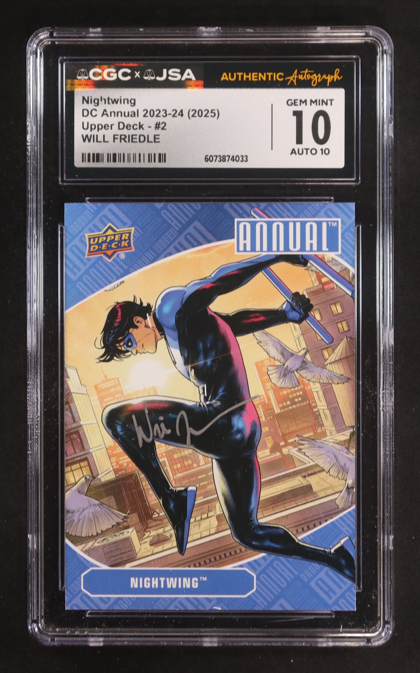 Will Friedle Signed 2023-24 Nightwing Upper Deck DC Annual #2 (CGC 10 | Autograph Graded CGC 10) Autograph Graded CGC 10