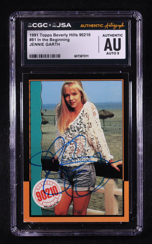 Jennie Garth Signed 1991 Topps Beverly Hills 90210 In the Beginning #81 (CGC | Autograph Graded CGC 9) Autograph Graded CGC 9
