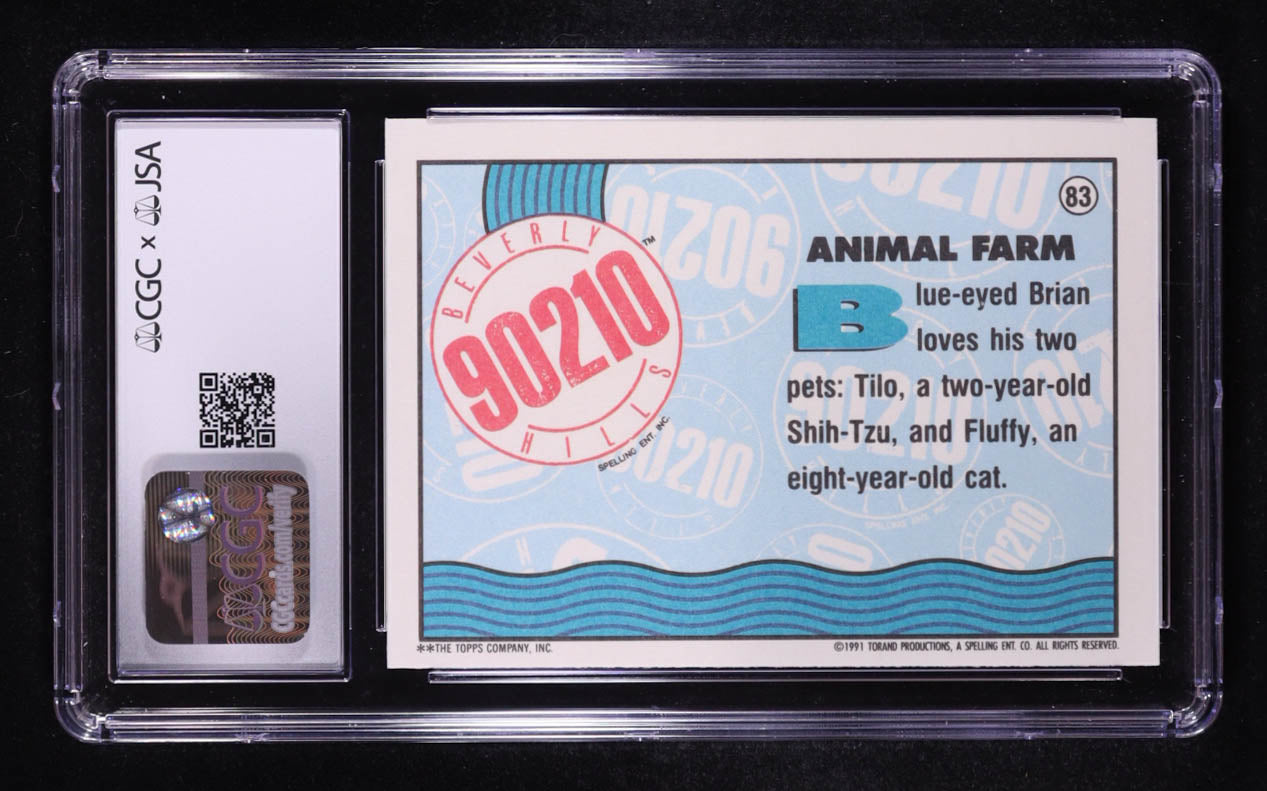 Brian Austin Green Signed 1991 Topps Beverly Hills 90210 Animal Farm #83 (CGC 8 | Autograph Graded CGC 10) Autograph Graded CGC 10