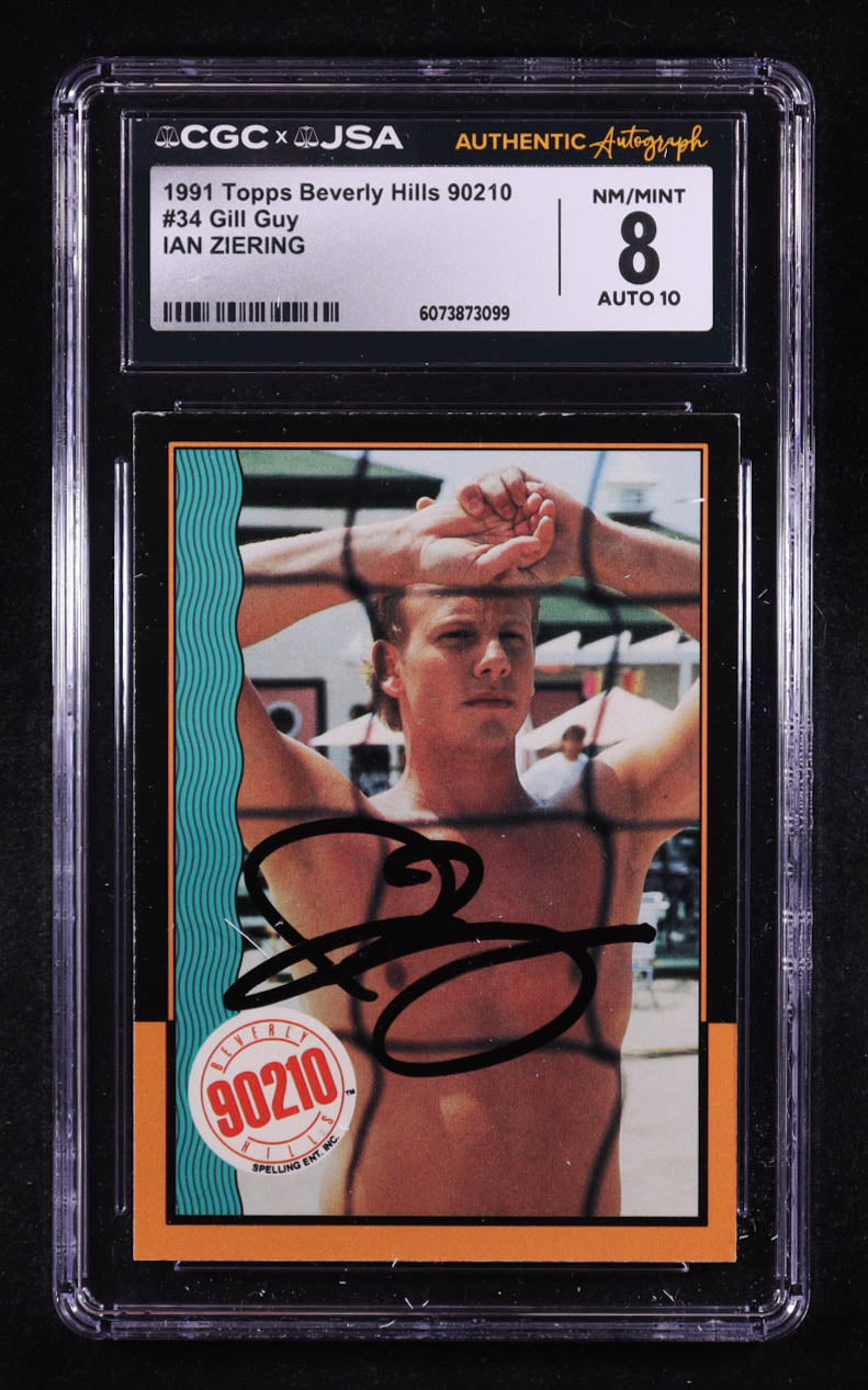 Ian Ziering Signed 1991 Topps Beverly Hills 90210 Gill Guy #34 (CGC 8 | Autograph Graded CGC 10) Autograph Graded CGC 10