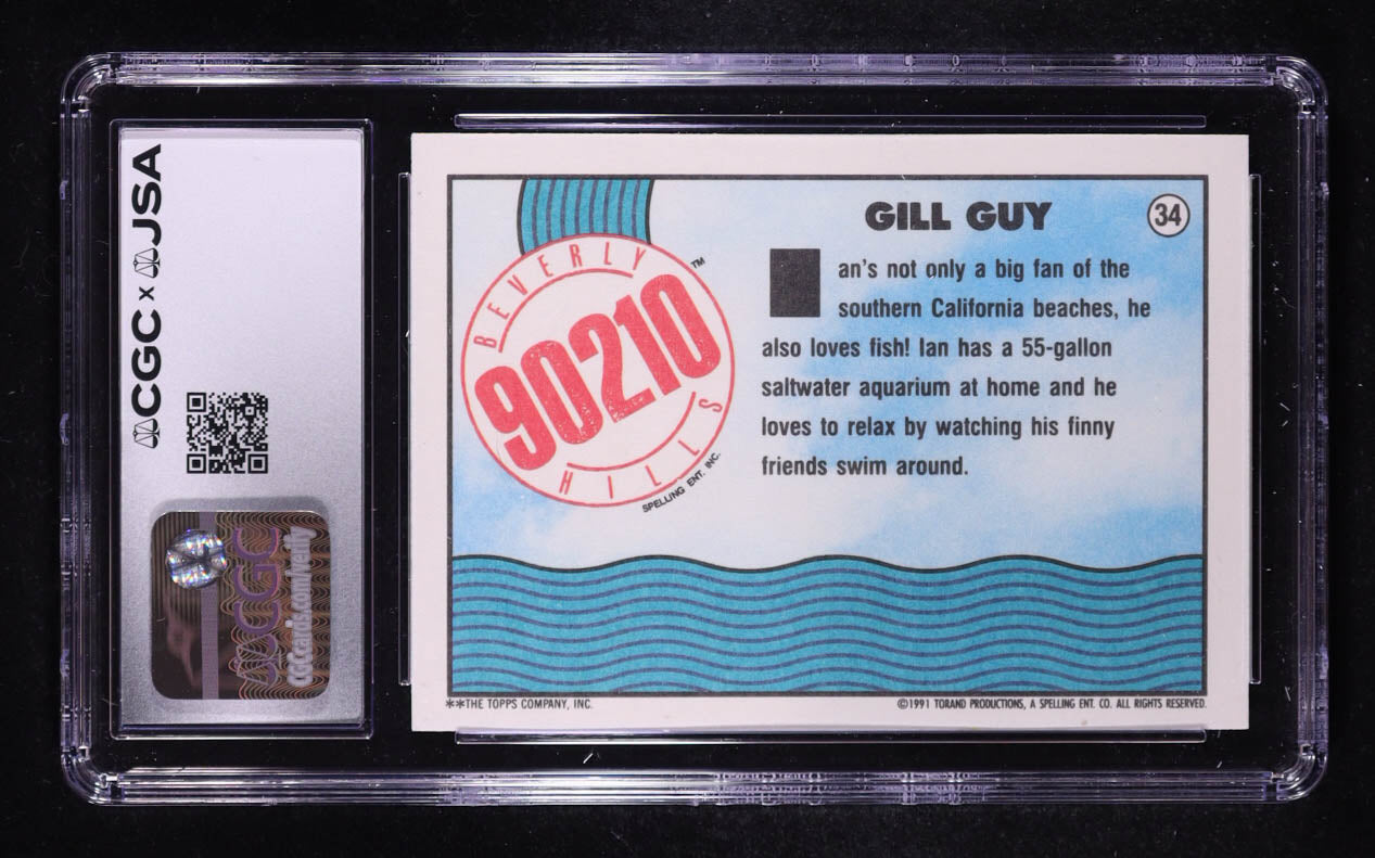 Ian Ziering Signed 1991 Topps Beverly Hills 90210 Gill Guy #34 (CGC 8 | Autograph Graded CGC 10) Autograph Graded CGC 10