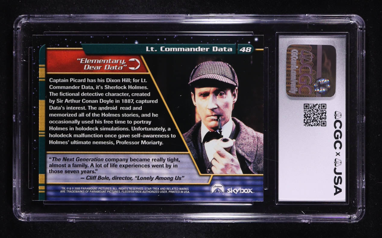 Brent Spiner Signed 2000 Lt. Commander Data Star Trek TNG Profiles Skybox #48 (CGC 8.5 | Autograph Graded CGC 9) Autograph Graded CGC 9