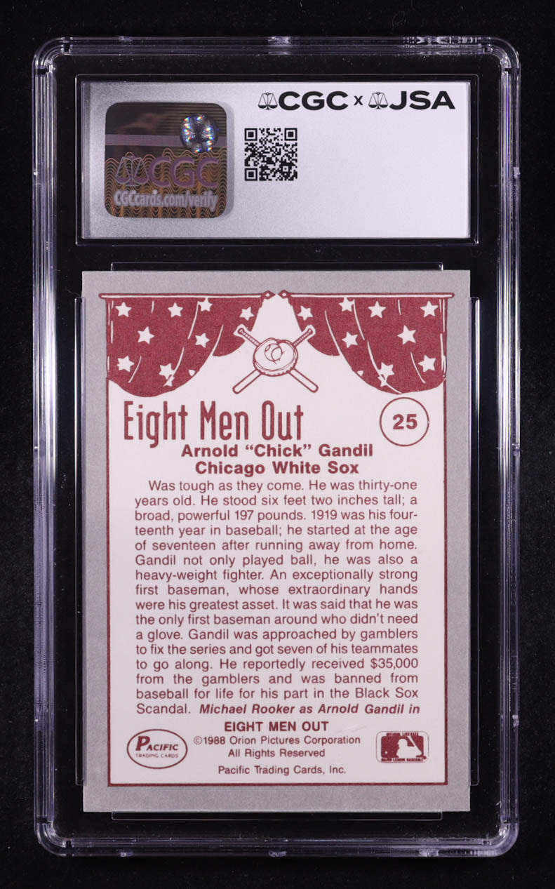 Michael Rooker Signed 1988 Pacific Eight Men Out Arnold "Chick" Gandil #25 (CGC 9 | Autograph Graded CGC 9) Autograph Graded CGC 9