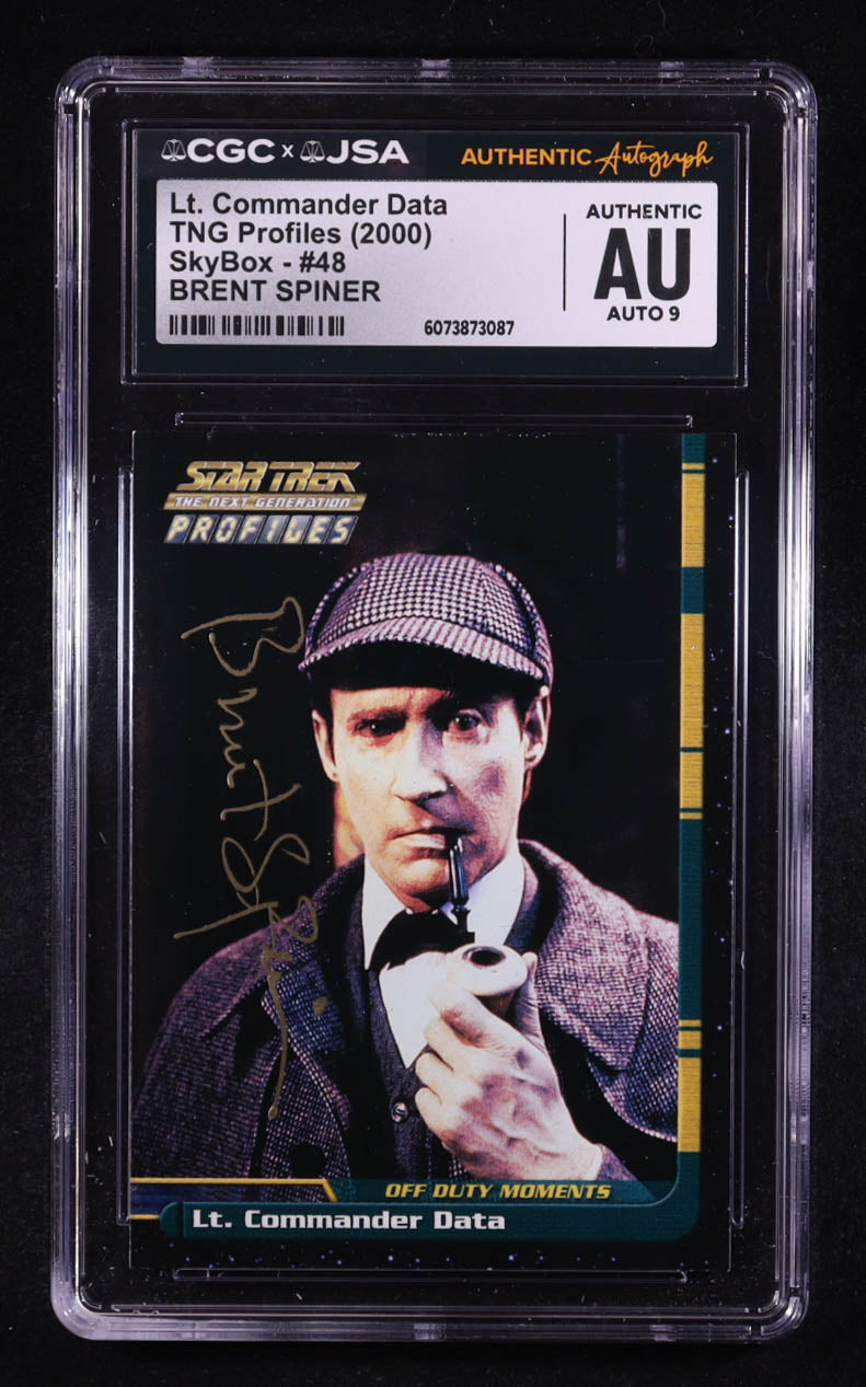 Brent Spiner Signed 2000 Lt. Commander Data Star Trek TNG Profiles Skybox #48 (CGC | Autograph Graded CGC 9) Autograph Graded CGC 9