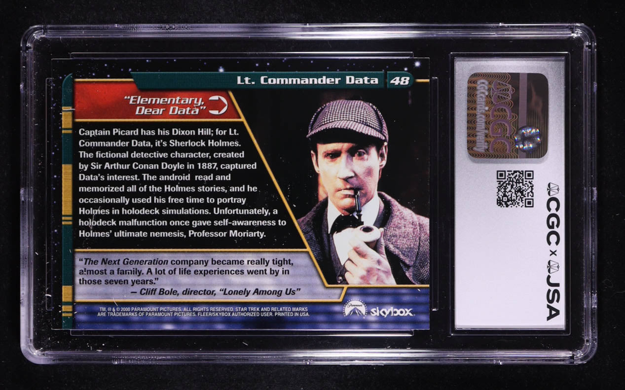 Brent Spiner Signed 2000 Lt. Commander Data Star Trek TNG Profiles Skybox #48 (CGC | Autograph Graded CGC 9) Autograph Graded CGC 9