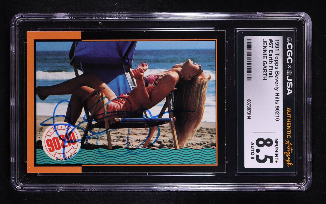 Jennie Garth Signed 1991 Topps Beverly Hills 90210 Earth First #67 (CGC 8.5 | Autograph Graded CGC 9) Autograph Graded CGC 9