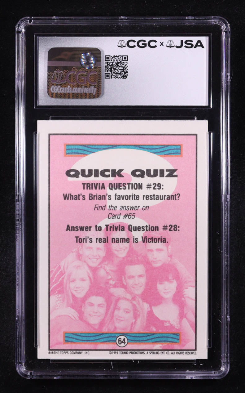 Brian Austin Green Signed 1991 Topps Beverly Hills 90210 Trivia Question #29 #64 (CGC 9 | Autograph Graded CGC 10) Autograph Graded CGC 10
