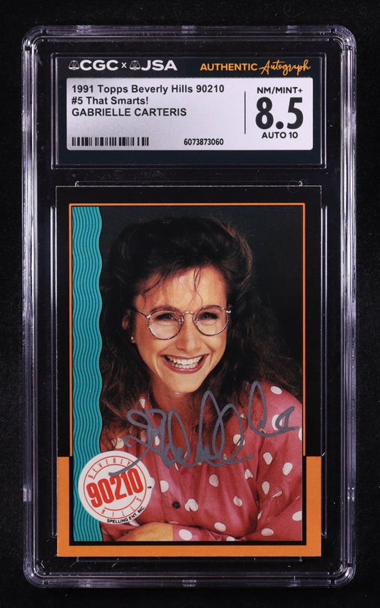 Gabrielle Carters Signed 1991 Topps Beverly Hills 90210 That Smarts! #5 (CGC 8.5 | Autograph Graded CGC 10) Autograph Graded CGC 10