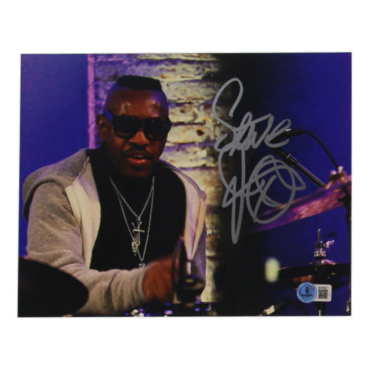 Steve Jordan Signed "Slayer" 8x10 Photo (Beckett) - Saturday Night Live & Late Night with David Letterman House Band's Drummer