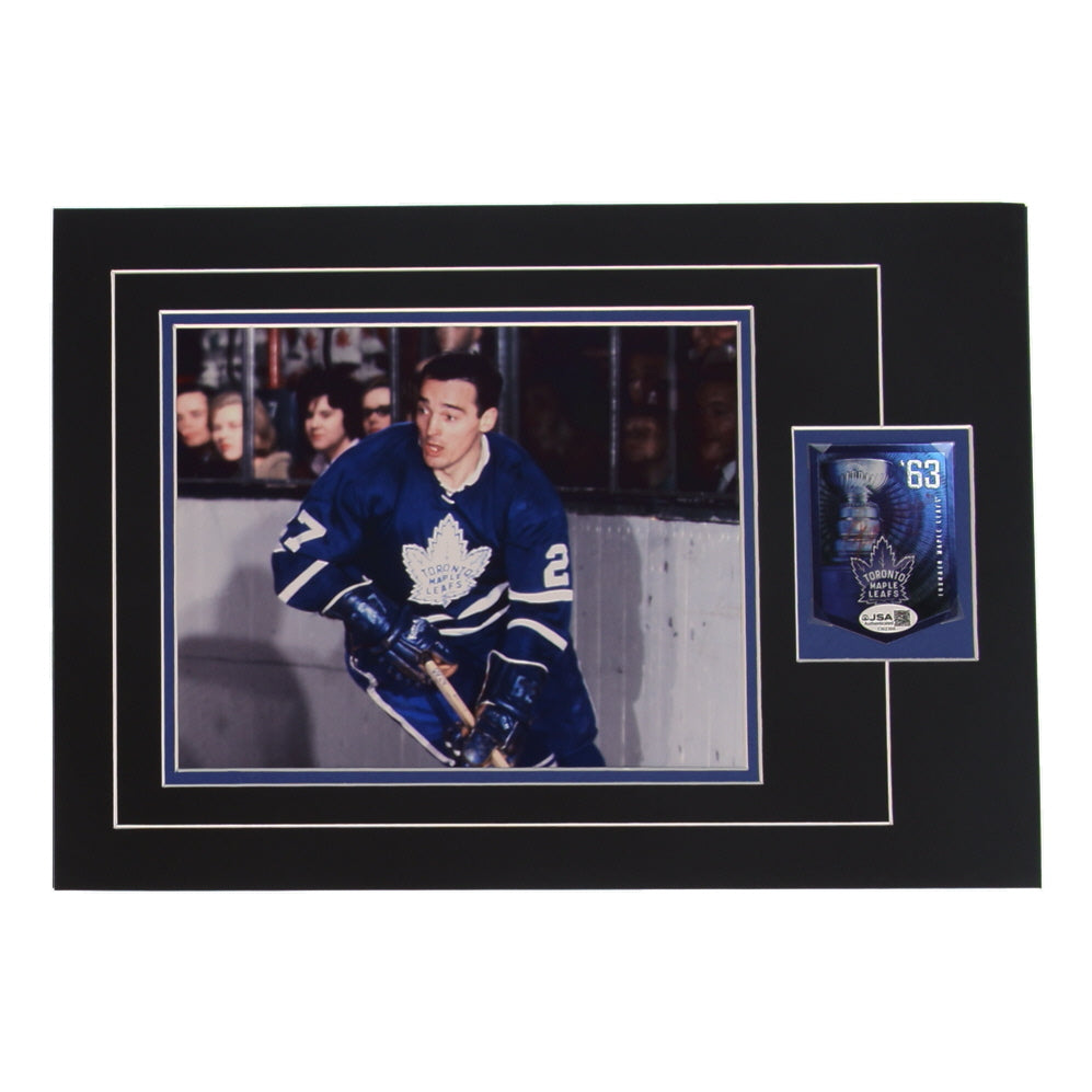 Frank Mahovlich Signed (JSA) 12x17 Custom Matted Sports Card Display with Photo