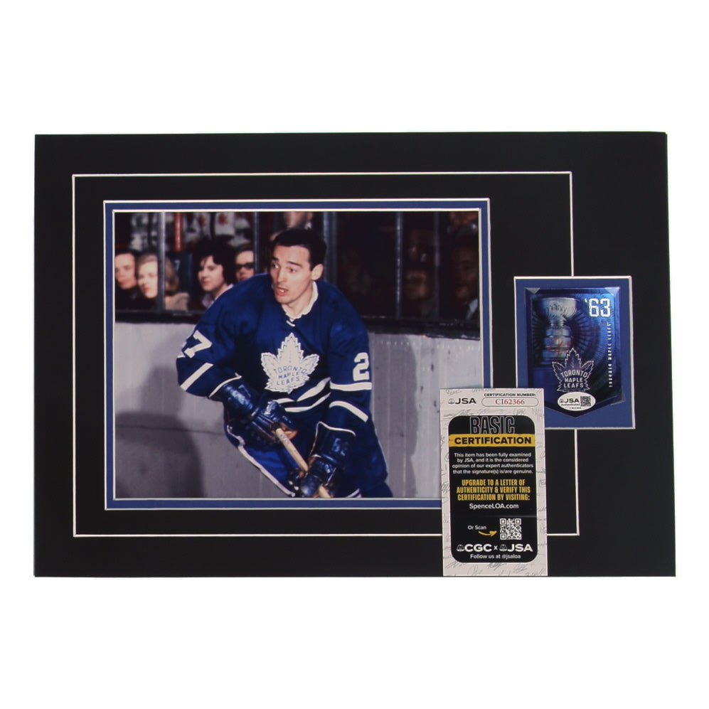 Frank Mahovlich Signed (JSA) 12x17 Custom Matted Sports Card Display with Photo