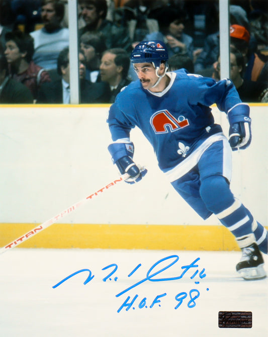 Michel Goulet Signed Nordiques 8x10 Photo Inscribed "HOF 98" (Premium Autographs)