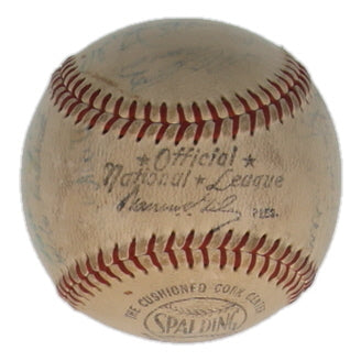 1958 St. Louis Cardinals | ONL Baseball Signed (JSA) by (25) with Stan Musial, Sal Maglie, Ken Boyer