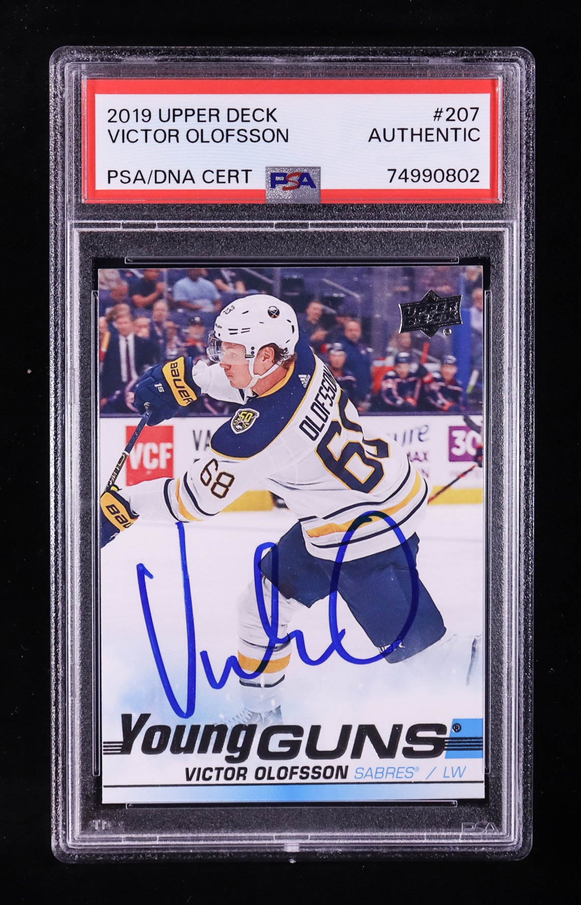 Victor Olofsson Signed 2019 Upper Deck Young Guns #207 RC (PSA) Rookie Card | Autograph Graded PSA Authentic
