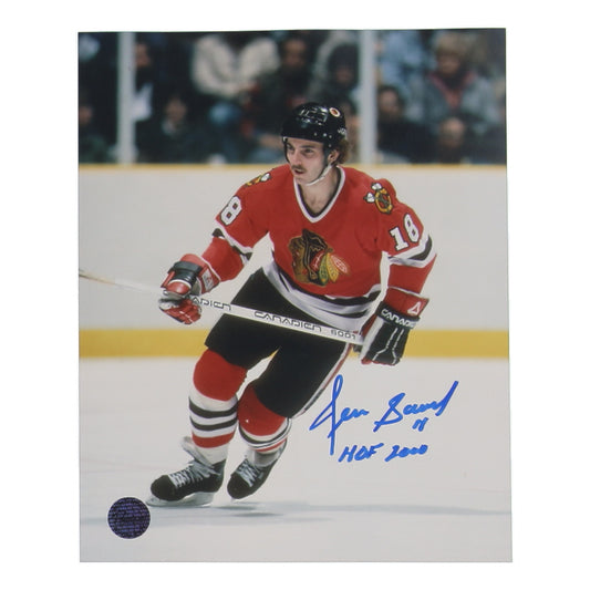 Denis Savard Signed Blackhawks 8x10 Photo Inscribed "HOF 2000" (Premium Autographs)