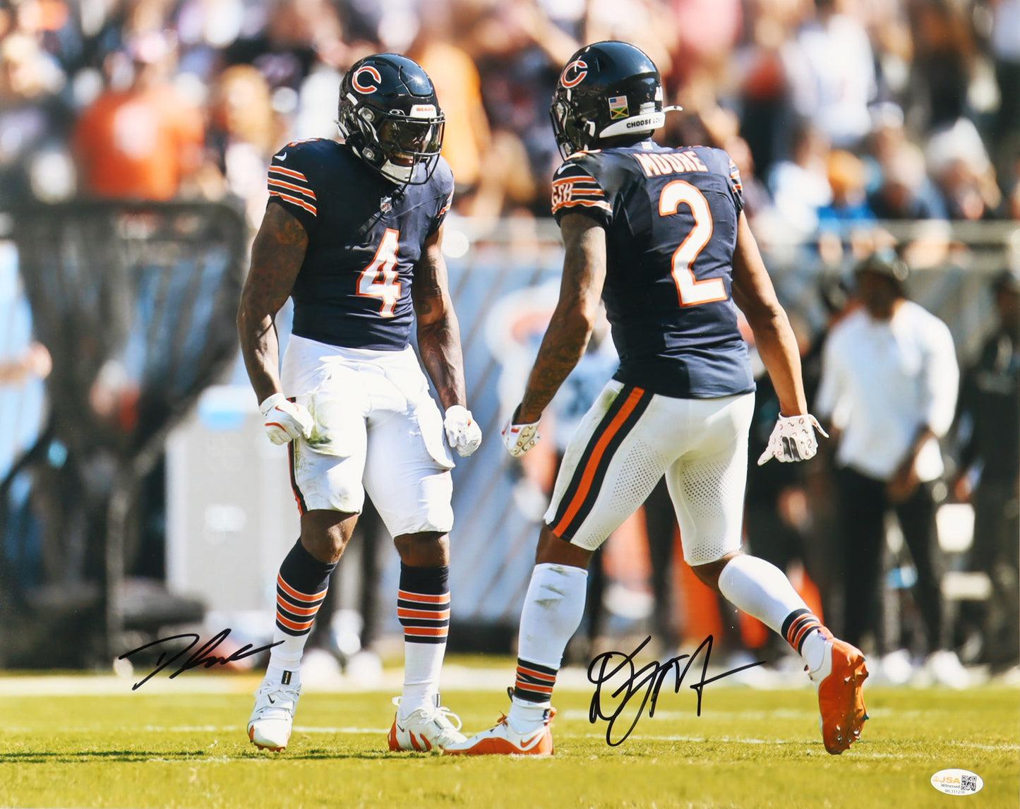 D. J. Moore and D'Andre Swift Signed (JSA) Bears 16x20 Photo - JSA Witnessed