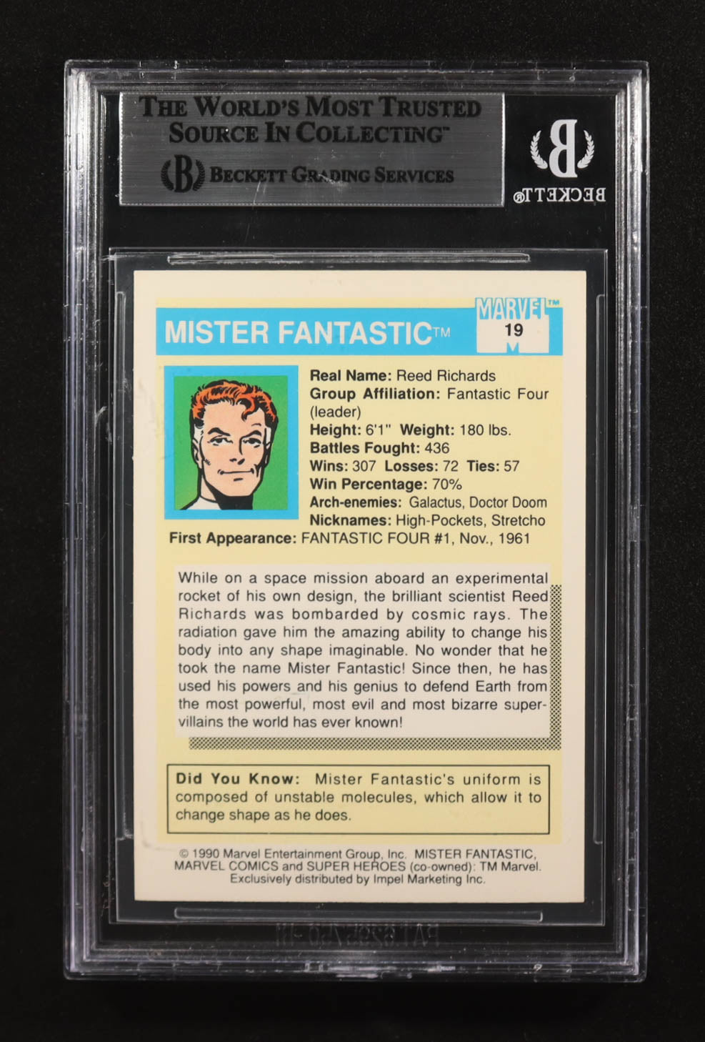 Miles Teller Signed 1990 Marvel Universe Mister Fantastic #19 RC (BGS) Rookie Card | Autograph Graded BGS Authentic