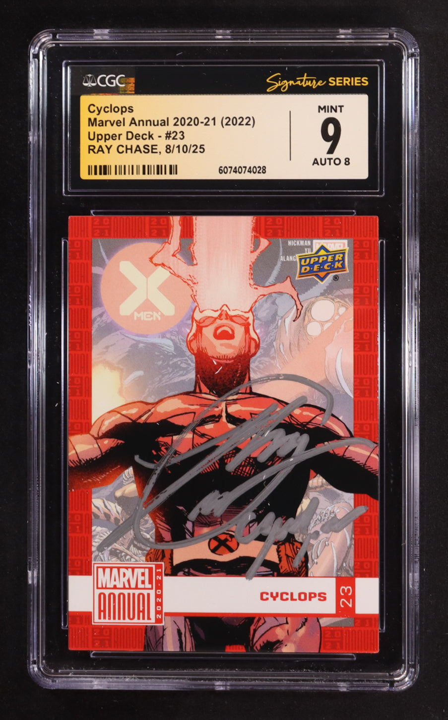 Ray Chase Signed 2020-21 Upper Deck Marvel Annual #23 Cyclops (CGC 9 | Auto 8) Voice Actor Of Cyclops