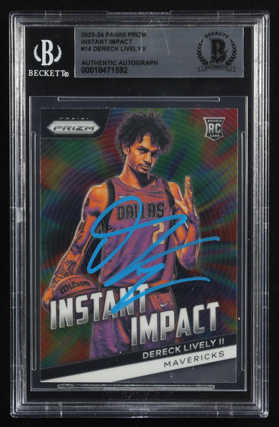 Dereck Lively II Signed 2023-24 Panini Prizm Instant Impact #14 RC (BGS Encapsulated) Rookie Card | Autograph Graded Authentic
