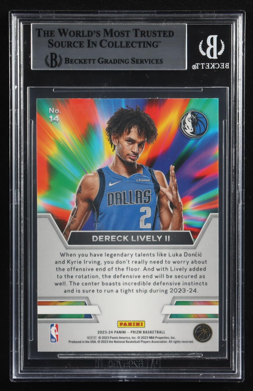Dereck Lively II Signed 2023-24 Panini Prizm Instant Impact #14 RC (BGS Encapsulated) Rookie Card | Autograph Graded Authentic