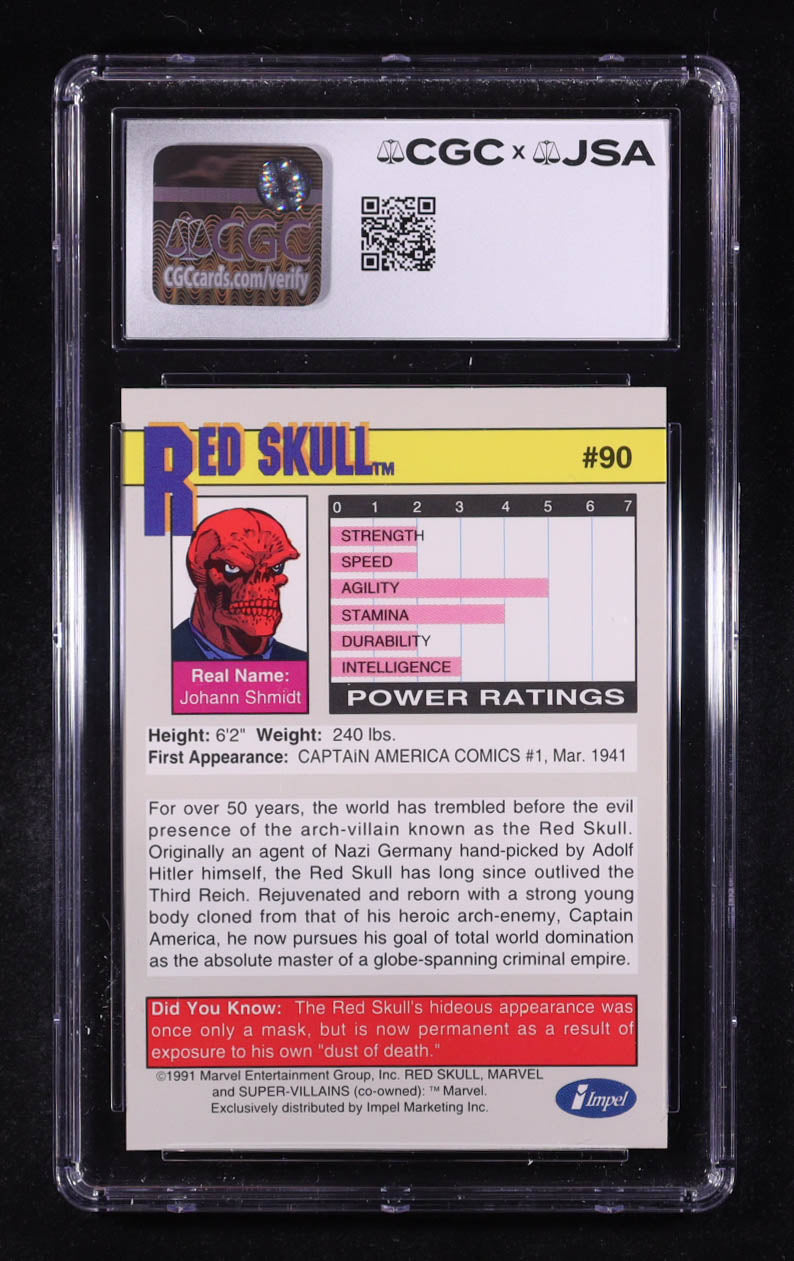 Ross Marquand Signed 1991 Impel Marvel Universe II #90 (CGC 8.5) - Red Skull