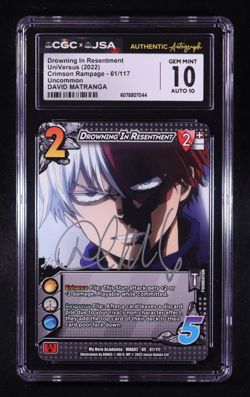 David Matranga Signed 2022 UniVersus My Hero Academia Crimson Rampage #61 (CGC 10 | Auto 10) Shoto Todoroki