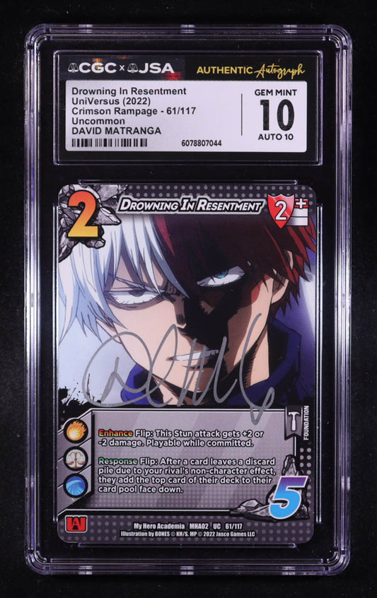 David Matranga Signed 2022 UniVersus My Hero Academia Crimson Rampage #61 (CGC 10 | Auto 10) Shoto Todoroki