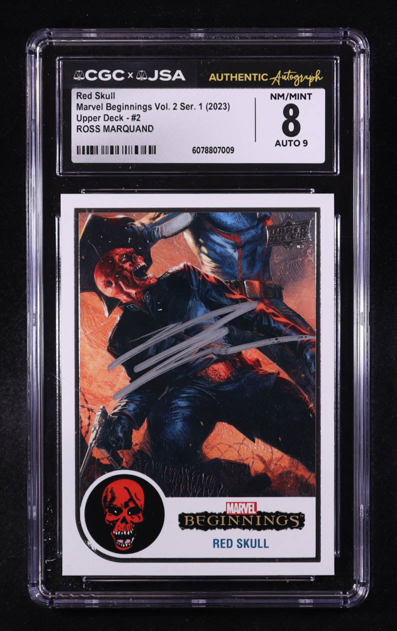 Ross Marquand Signed 2022 Upper Deck Marvel Beginnings Volume 2 Series 1 #2 (CGC 8 | Auto Grade 9) - Red Skull
