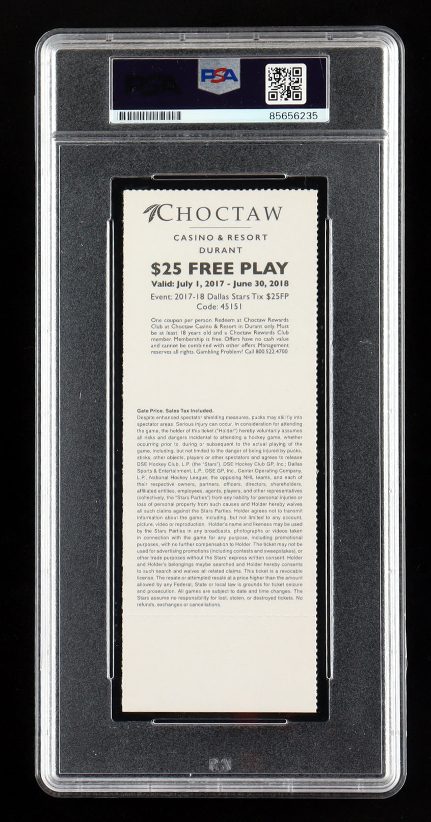 Anthony Cirelli Signed 2018 NHL Debut Game Ticket (PSA)
