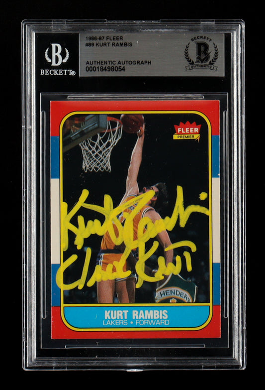 Kurt Rambis Signed 1986-87 Fleer #89 RC - Inscribed "Clark Kent" (BGS) - Rookie Card