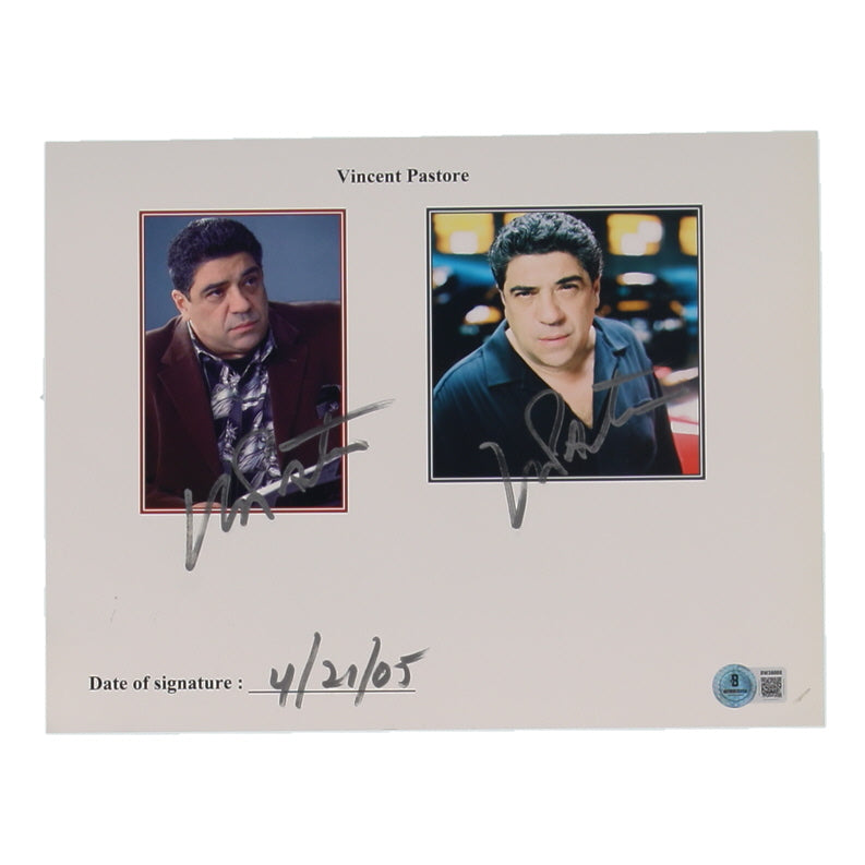 Vincent Pastore Twice-Signed 8x10 Photo (Beckett)