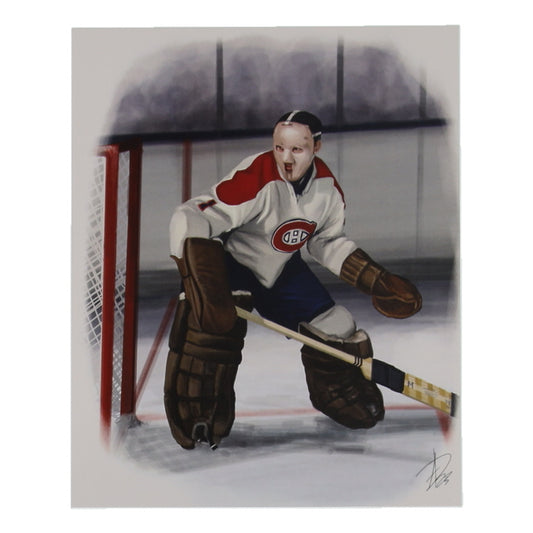 Jacques Plante "The Original Masked Man" Canadiens 8x10 Lithograph By Alex Douglas (ArtByAD.CA) Limited Edition #7 / 8
