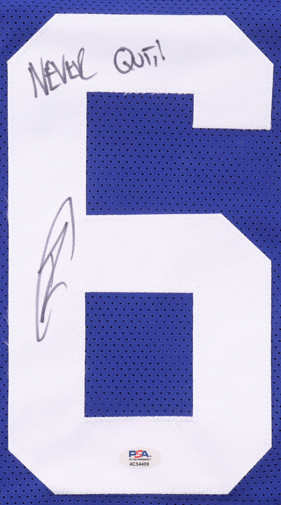 Robert O'Neill Signed Jersey Inscribed "Never Quit!" (PSA) Jaxon Dart New York Giants Custom Jersey w/Seal Team Six Patch