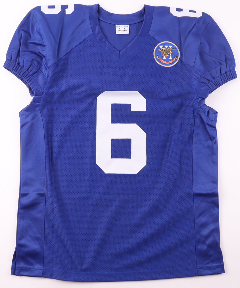Robert O'Neill Signed Jersey Inscribed "Never Quit!" (PSA) Jaxon Dart New York Giants Custom Jersey w/Seal Team Six Patch