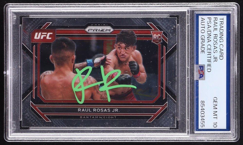Raul Rosas Jr. Signed 2023 Panini Prizm UFC #8 RC (PSA | Auto 10) - Rookie Card