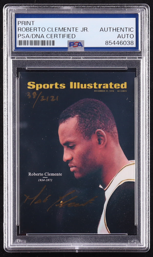Roberto Clemente Jr. Signed LE 2.5" x 3.5" Print (PSA) Limited Edition # / 2,121