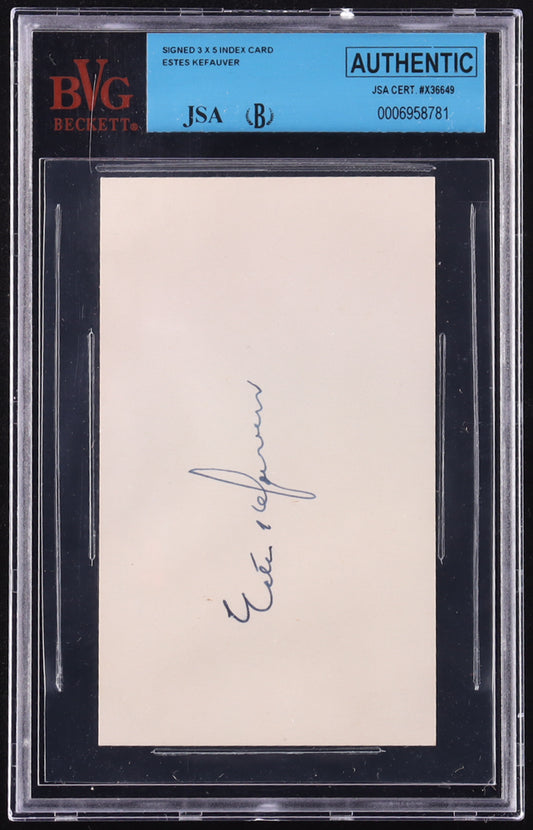 Estes Kefauver Signed Index Card (JSA) - United States Senator