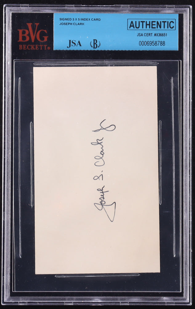 Joseph Lewis Clark Signed Index Card (JSA) - American Murderer