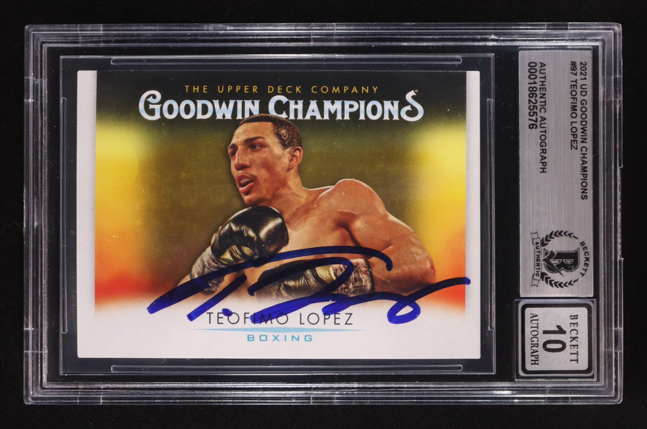 Teofimo Lopez Signed 2021 Upper Deck Goodwin Champions #97 RC (BGS | Autograph Graded BGS 10) - Rookie Card