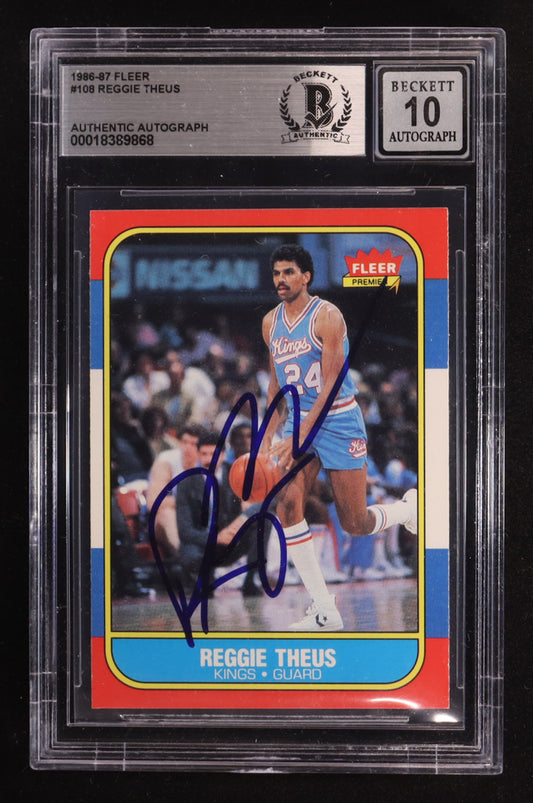 Reggie Theus Signed 1986-87 Fleer #108 (BGS | Autograph Graded BGS 10) Autograph Graded BGS 10