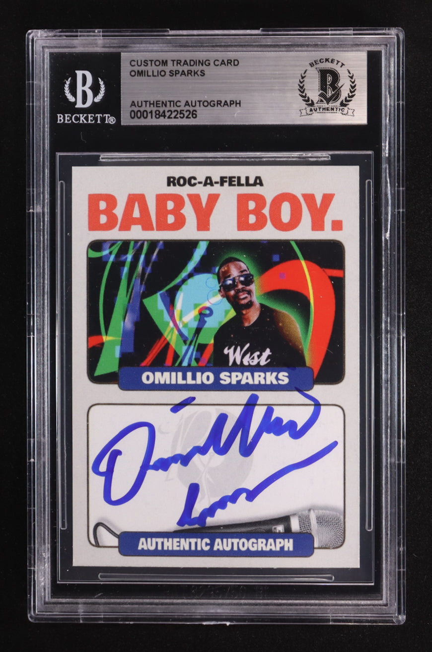 Omillio Sparks Signed Custom Trading Card #/10 (BGS) Autograph Graded Authentic - Rapper