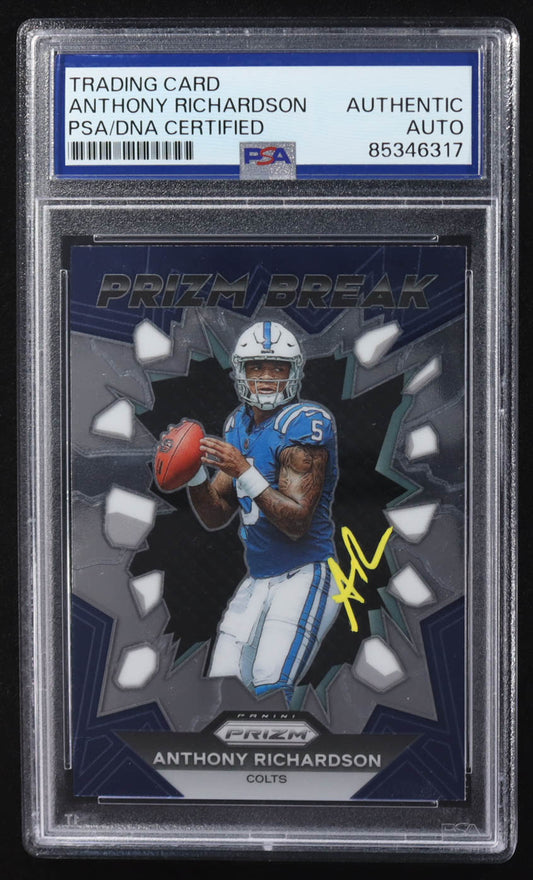Anthony Richardson Signed 2023 Panini Prizm Break #PB-4 RC (PSA) Rookie Card | Autograph Graded PSA Authentic