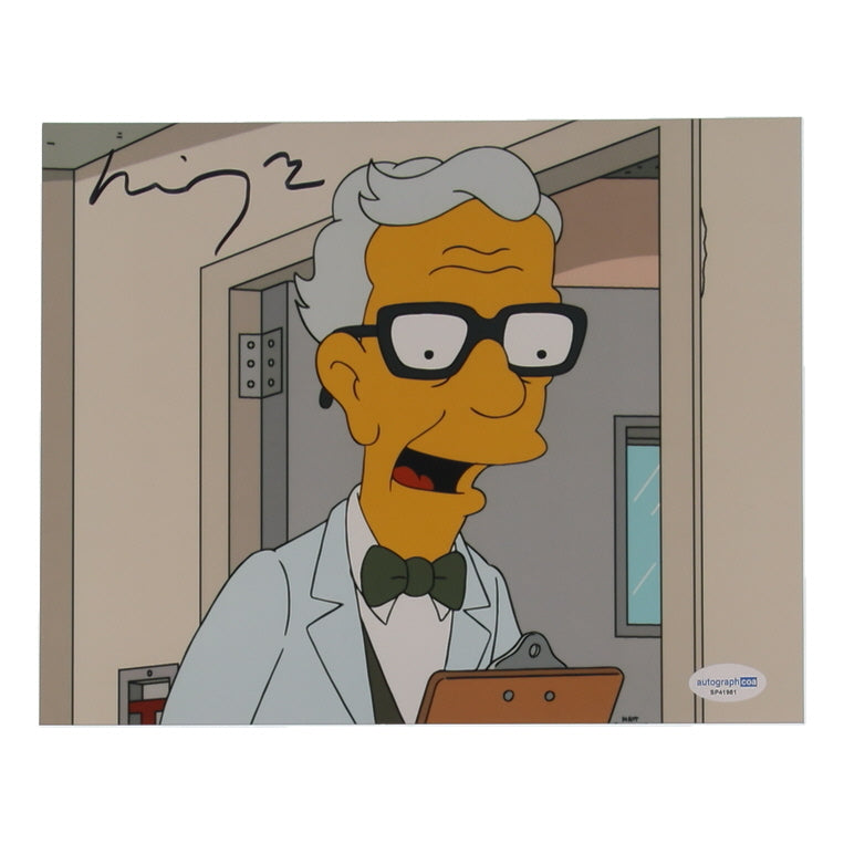 Michael York Signed (ACOA) "The Simpsons" 8x10 Photo - Dr. Lionel Budgie