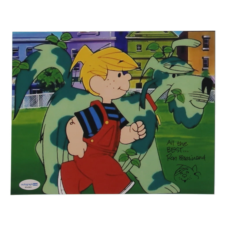 Ron Ferdinand Signed (ACOA) "Dennis the Menace" 8x10 Photo Inscribed "All the Best!" with Hand-Drawn Sketch