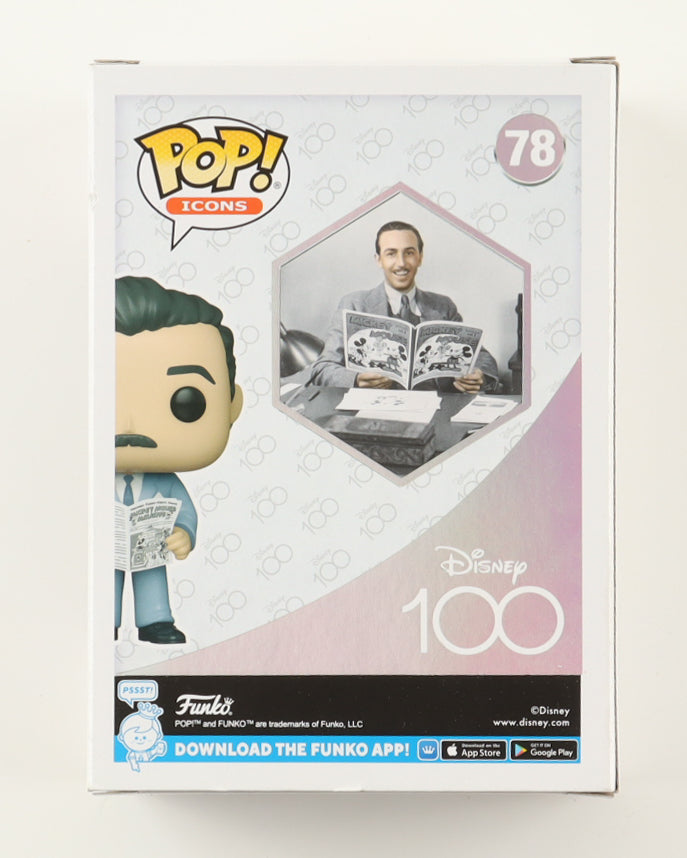 Bob Iger Signed (ACOA) "Disney 100" #78 Walt Disney With Magazine Funko Pop! Vinyl Figure - CEO of Disney