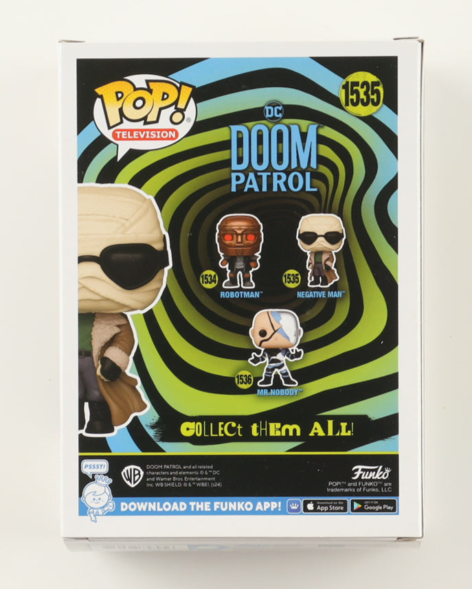 Matt Bomer Signed (ACOA) "DC: Doom Patrol" #1535 Negative Man Funko Pop! Vinyl Figure - Negative Man
